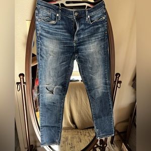 AGoldE Size 30 Sophie Crop distressed jeans